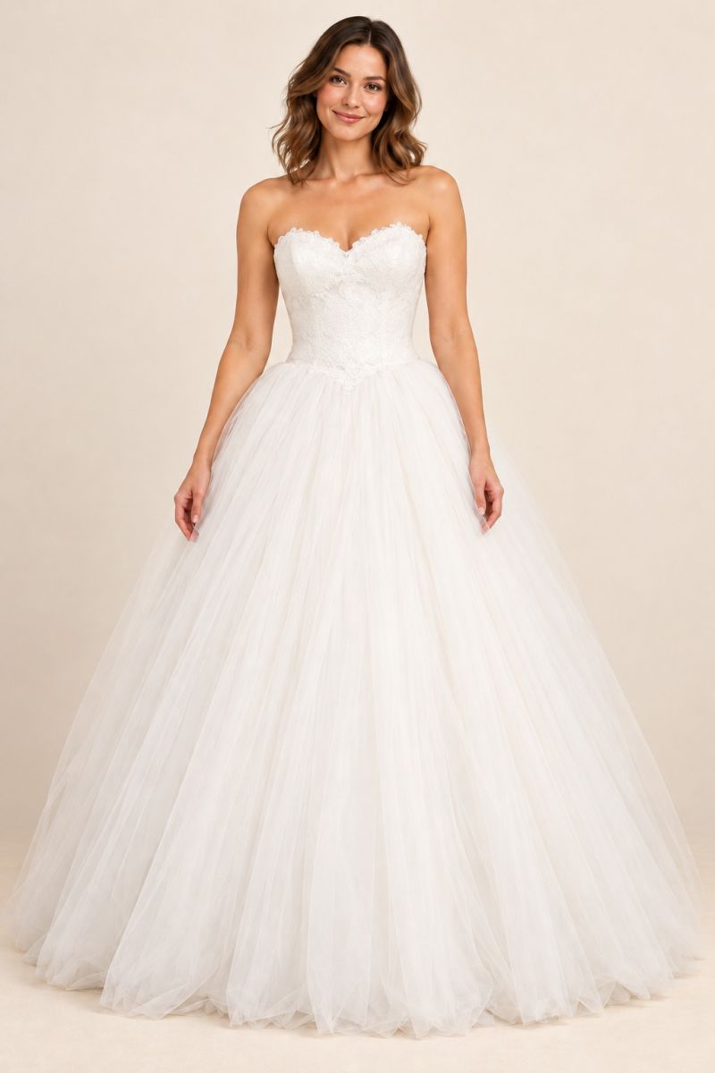 Full-Skirt Wedding Gown — relaxed front pose