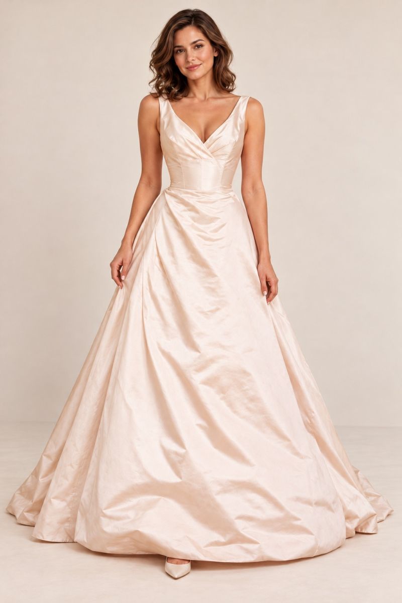 Full-Skirt Wedding Gown — alternative full front view