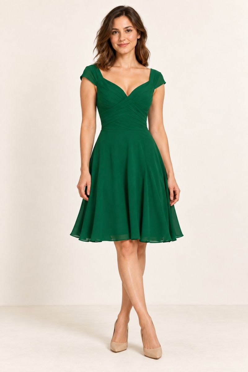 Jade-Green Dress — alternative full front view